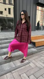 Рожева спідниця з шовку