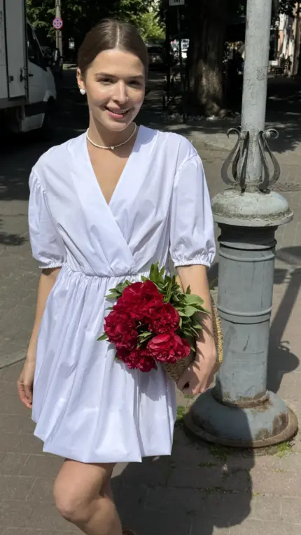 Біла сукня зефірка