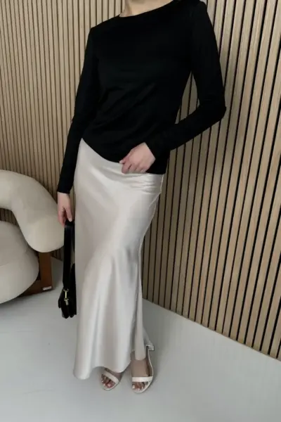 Сіра спідниця з шовку