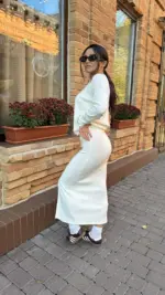 Молочний костюм в рубчик