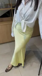 Жовта спідниця з шовку