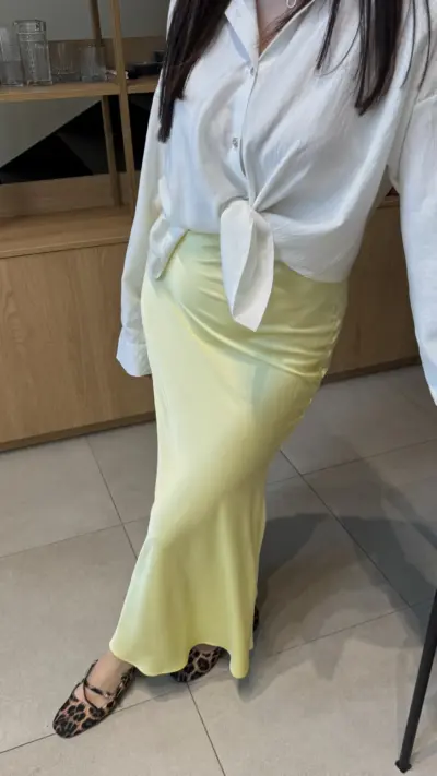Жовта спідниця з шовку