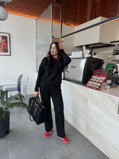 Чорний ангоровий костюм