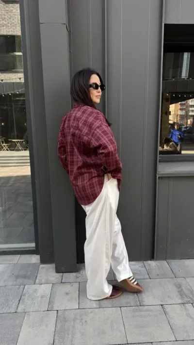 Бордова картата сорочка - Зображення 3