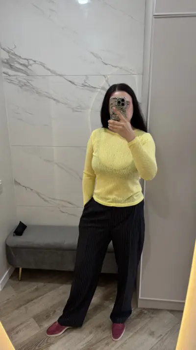 Жовтий лонг із матеріал трикотаж “Моніка”