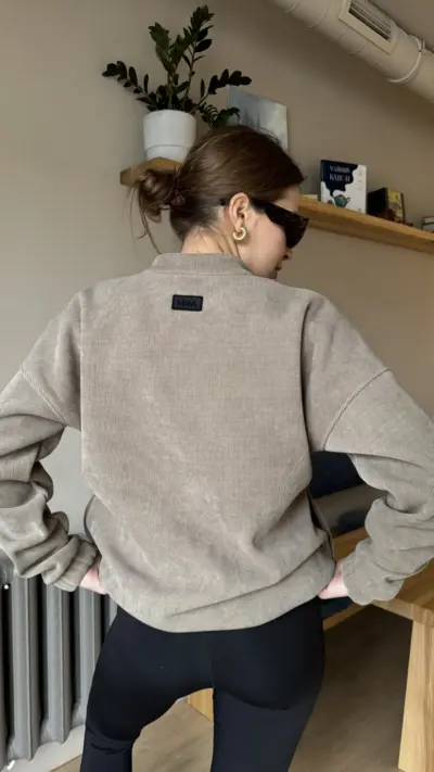 Мокко бомбер із матеріалу вельвет рубчик