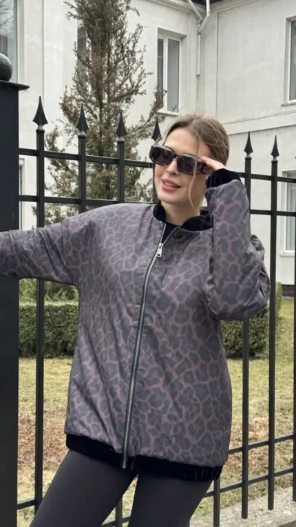 Лео бомбер із матеріалу вельвет рубчик