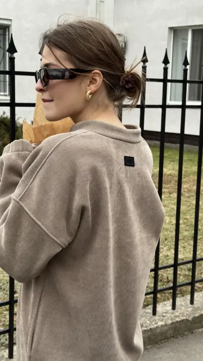 Мокко бомбер із матеріалу вельвет рубчик