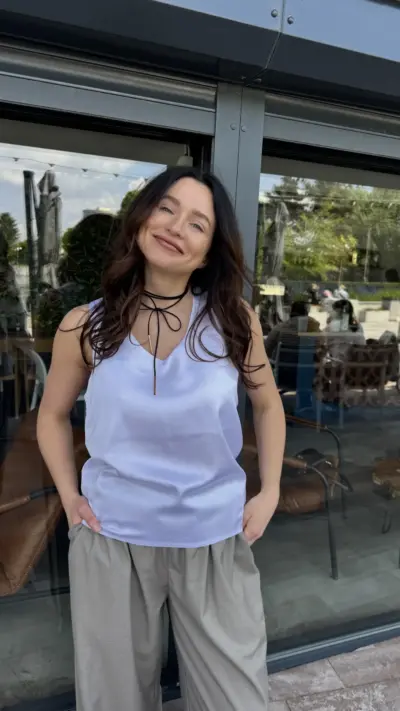 Біла майка шовк - Зображення 2