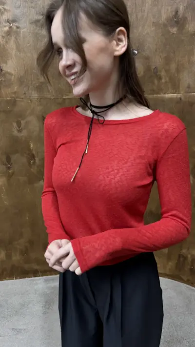 Червоний лонг із матеріал трикотаж “Моніка”