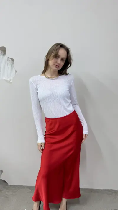 Білий лонг із матеріал трикотаж “Моніка”