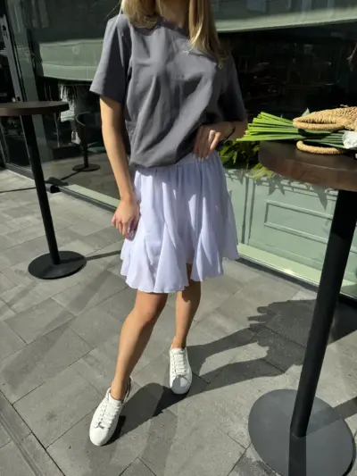 Біла спідничка з американського креп-шифону