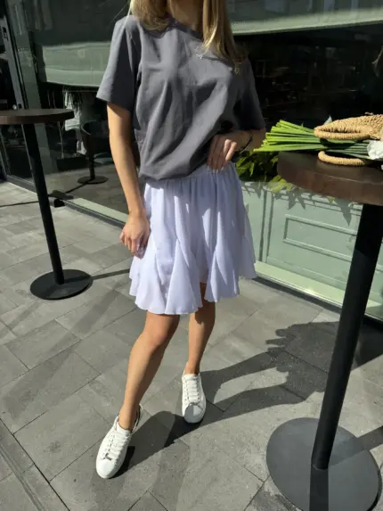 Біла спідничка з американського креп-шифону