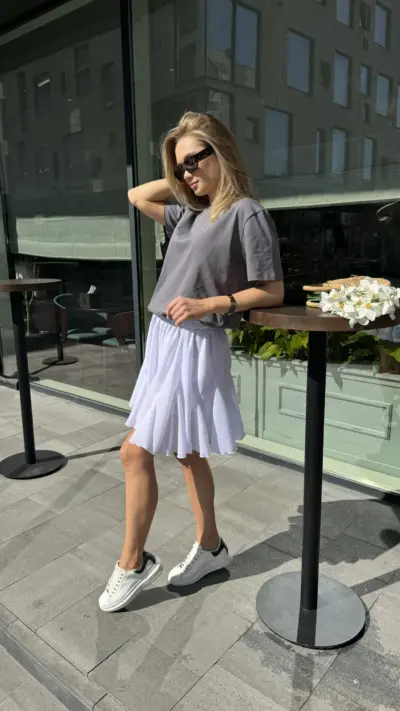 Біла спідничка з американського креп-шифону