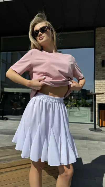 Футболка пудра з сердечком вишитим