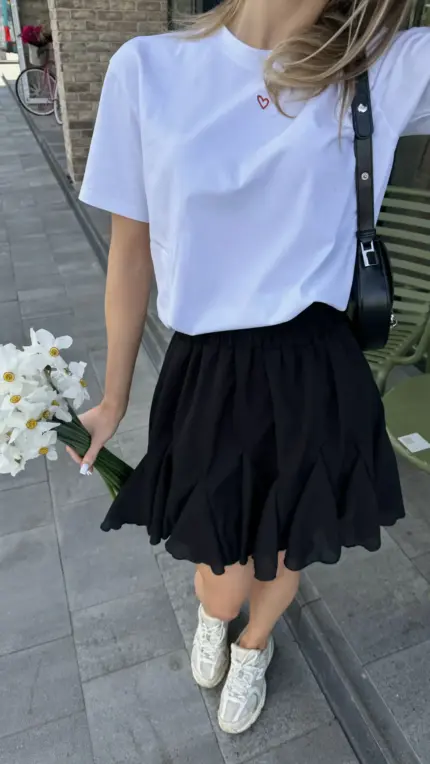 Чорна спідничка з американського креп-шифону