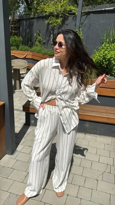 Костюм Льон тонка смужка смужка