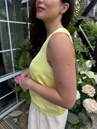 Жовта майка шовк