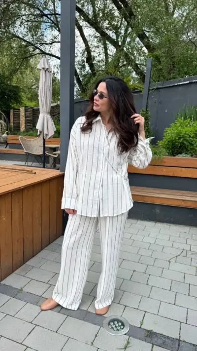 Костюм Льон тонка смужка смужка