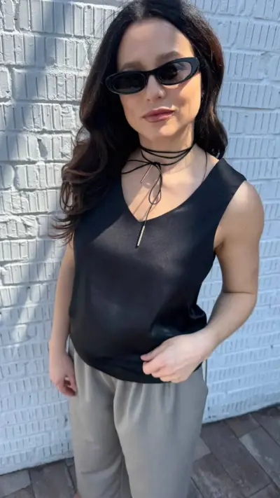 Чорна майка шовк