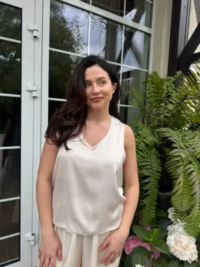 Майка шовк шампань