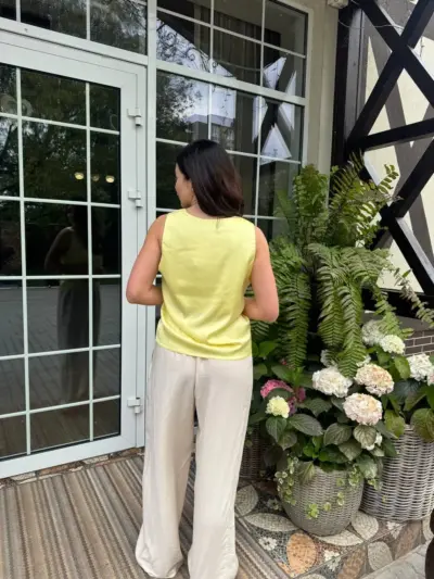 Жовта майка шовк