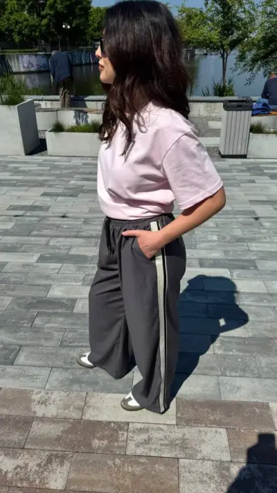 Штани палаццо на резинці графіт