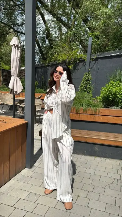 Костюм Льон тонка смужка смужка