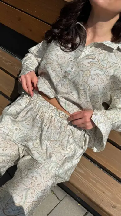 Костюм віскоза принт Турецькі огірки - Зображення 2