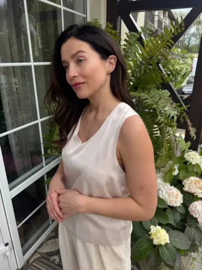 Майка шовк шампань