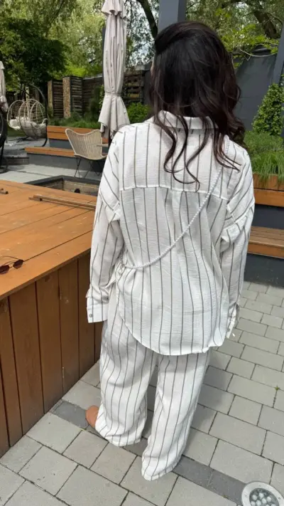 Костюм Льон тонка смужка смужка