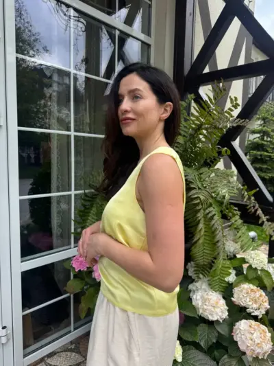 Жовта майка шовк