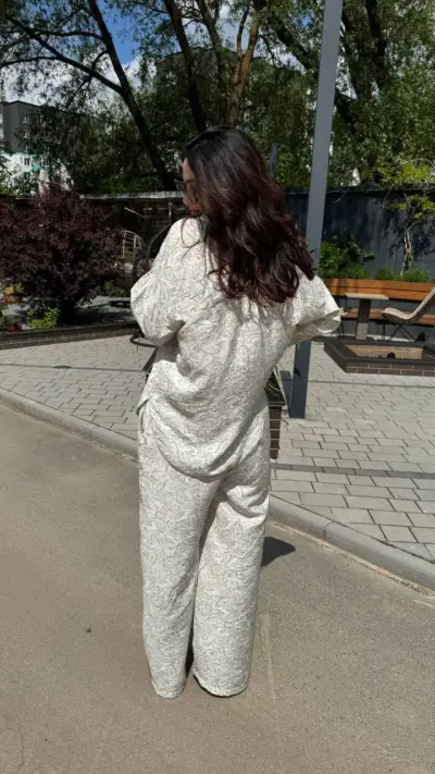 Костюм віскоза принт Турецькі огірки - Зображення 4