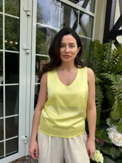 Жовта майка шовк