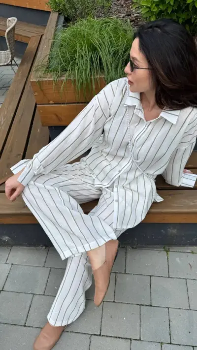 Костюм Льон тонка смужка смужка