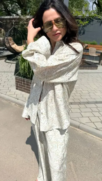 Костюм віскоза принт Турецькі огірки - Зображення 5