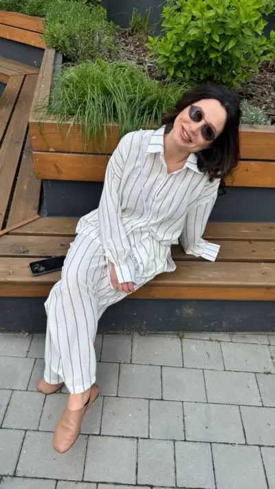 Костюм Льон тонка смужка смужка