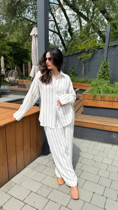 Костюм Льон тонка смужка смужка