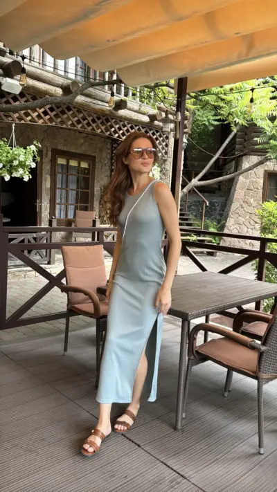 Літня сукня “Basic Elegance” кольору тіфані