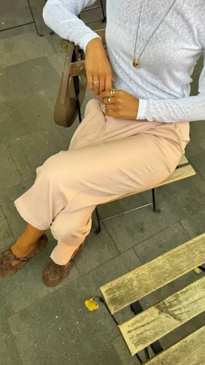 Штани кюлоти-спідниця персикового відтінку - Зображення 2