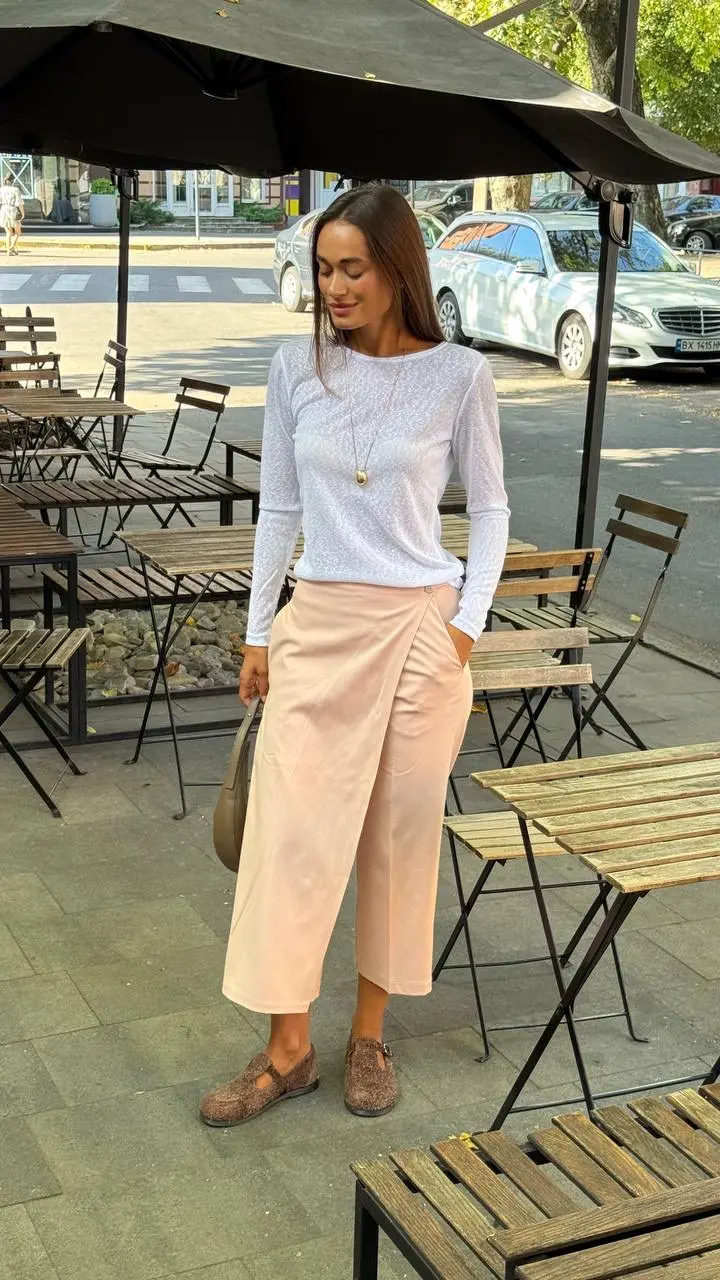 IMG_0410 Штани кюлоти-спідниця персикового відтінку - Зображення 1