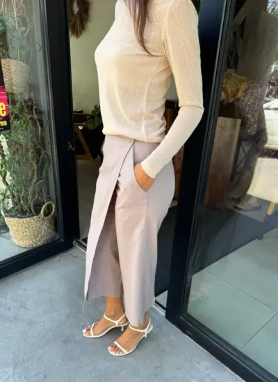 Штани кюлоти-спідниця відтінку світле мокко - Зображення 2