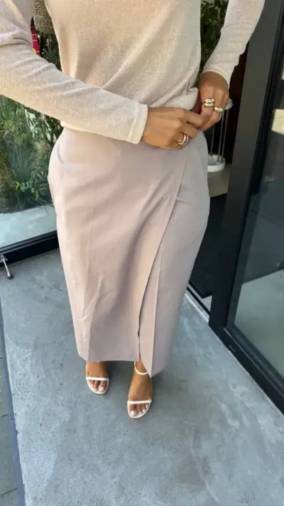Штани кюлоти-спідниця відтінку світле мокко - Зображення 3