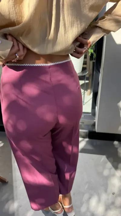 Штани кюлоти - спідниця відтінку бордо - Зображення 8