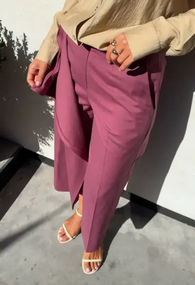 Штани кюлоти - спідниця відтінку бордо - Зображення 3