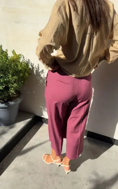 Штани кюлоти - спідниця відтінку бордо - Зображення 9