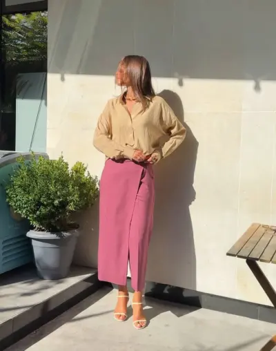 Штани кюлоти - спідниця відтінку бордо